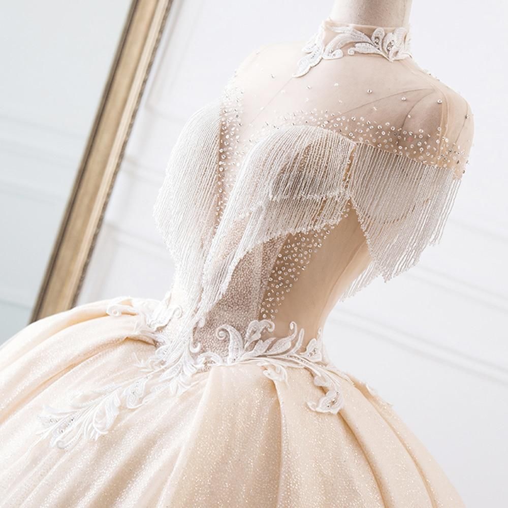 New Luxury High Neck Ball Gown Wedding Dress EDW100