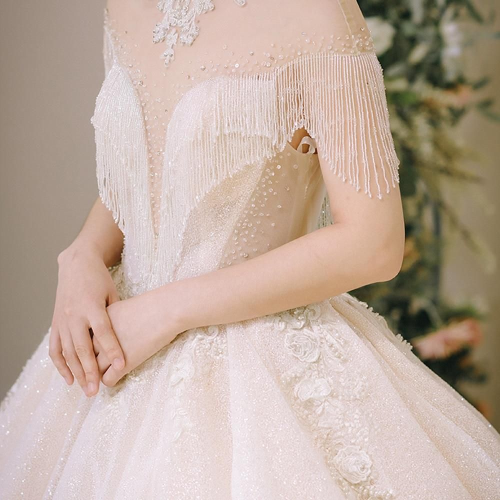 New Luxury High Neck Ball Gown Wedding Dress EDW100