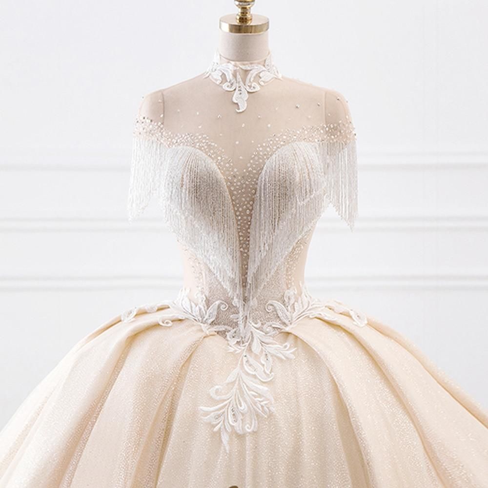 New Luxury High Neck Ball Gown Wedding Dress EDW100