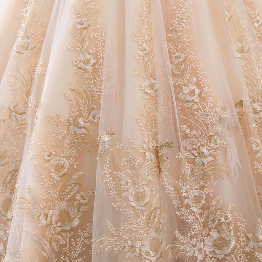 Luxury Sparkly Beading Pearls Wedding Gown EDL78