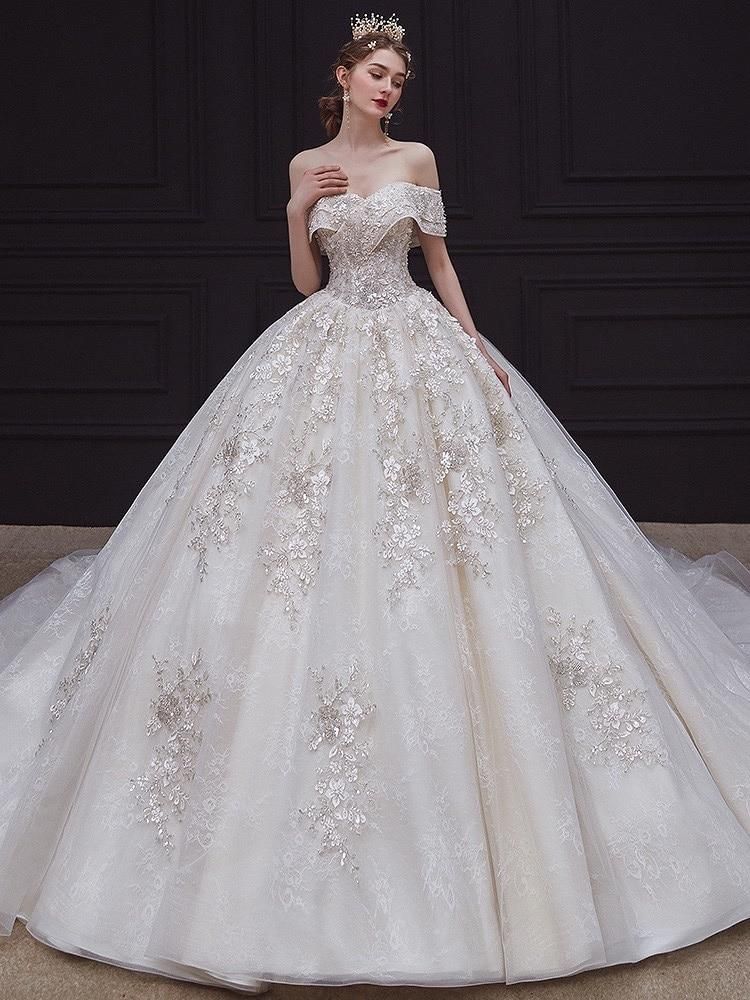 Luxury Wedding Dress Sweetheart Bridal Gown EDW234