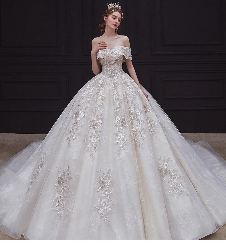 Luxury Wedding Dress Sweetheart Bridal Gown EDW234
