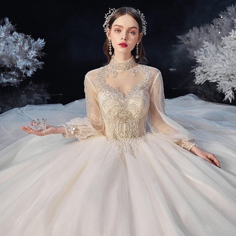 Luxury Princess Wedding Dress with Crystal Lace EDW112