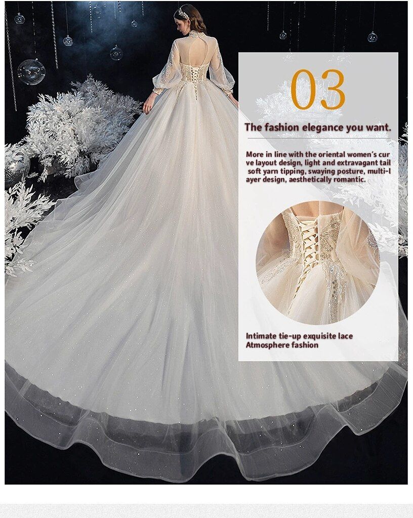 Luxury Princess Wedding Dress with Crystal Lace EDW112