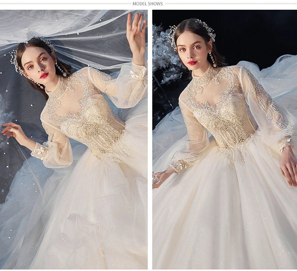Luxury Princess Wedding Dress with Crystal Lace EDW112