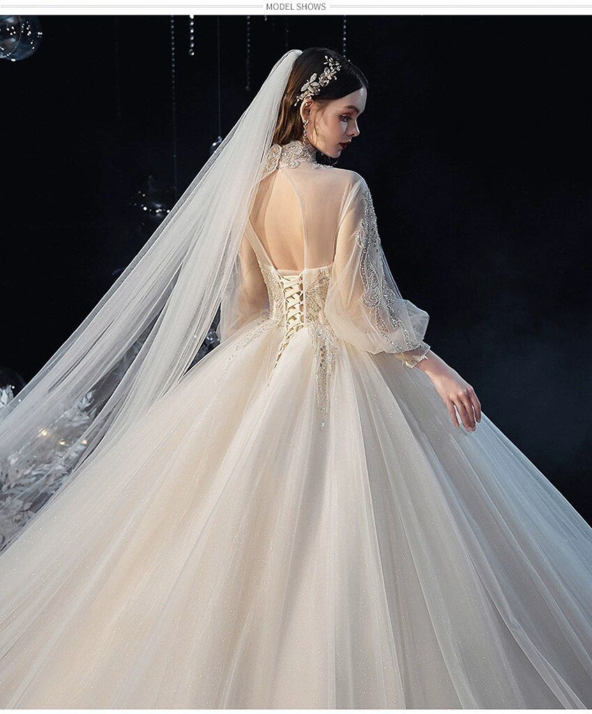 Luxury Princess Wedding Dress with Crystal Lace EDW112