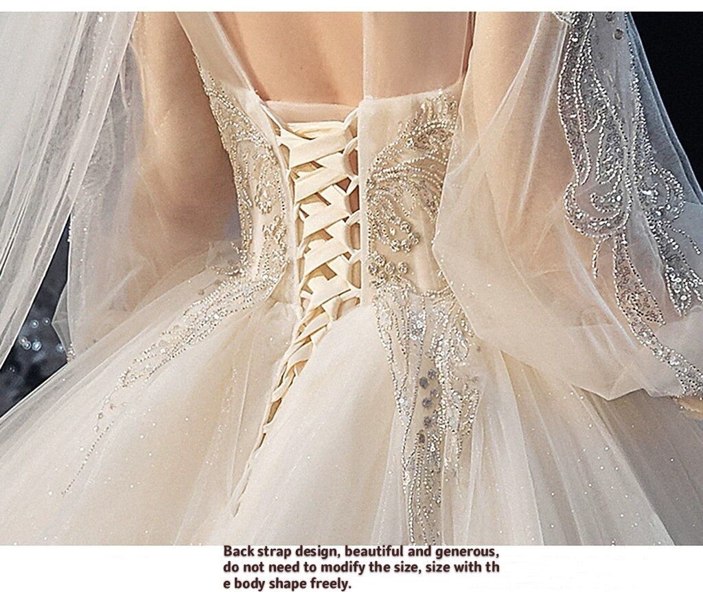 Luxury Princess Wedding Dress with Crystal Lace EDW112