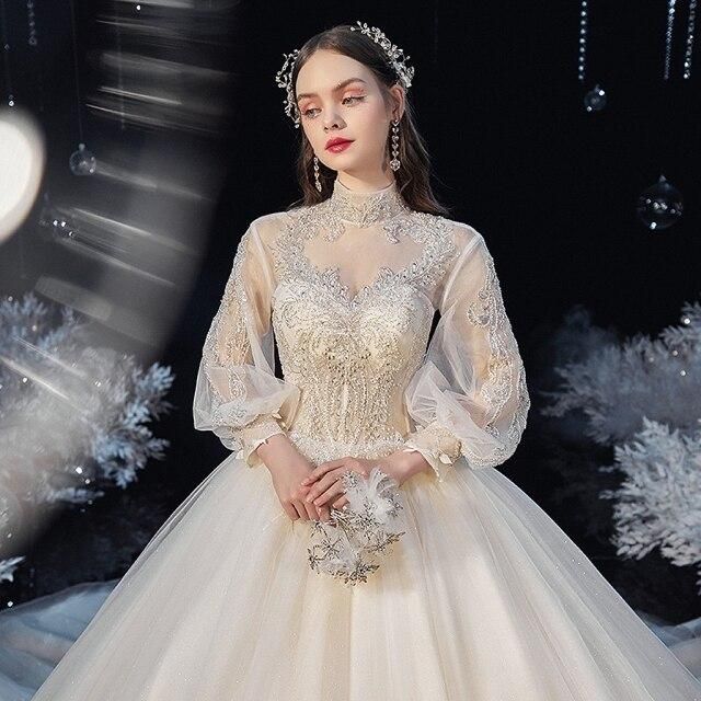 Luxury Princess Wedding Dress with Crystal Lace EDW112