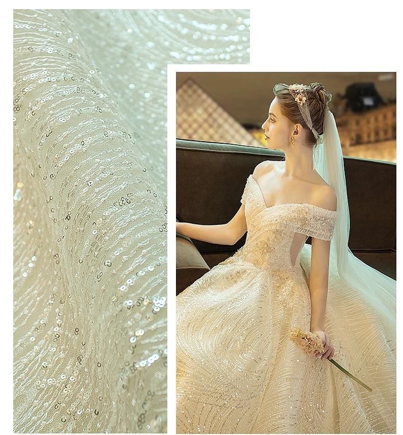 Gorgeous Shiny Wedding Dress Off the Shoulder Gown EDW110