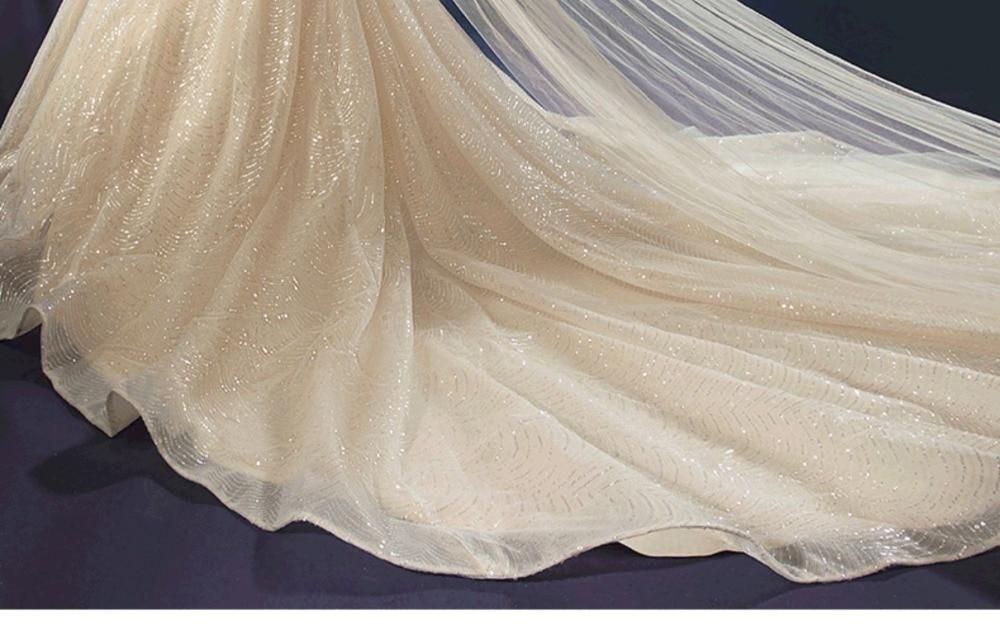 New Shiny Wedding Dress Luxury Beading Lace EDL458
