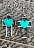 3D Print Christian Cross Faith Earrings Made in America