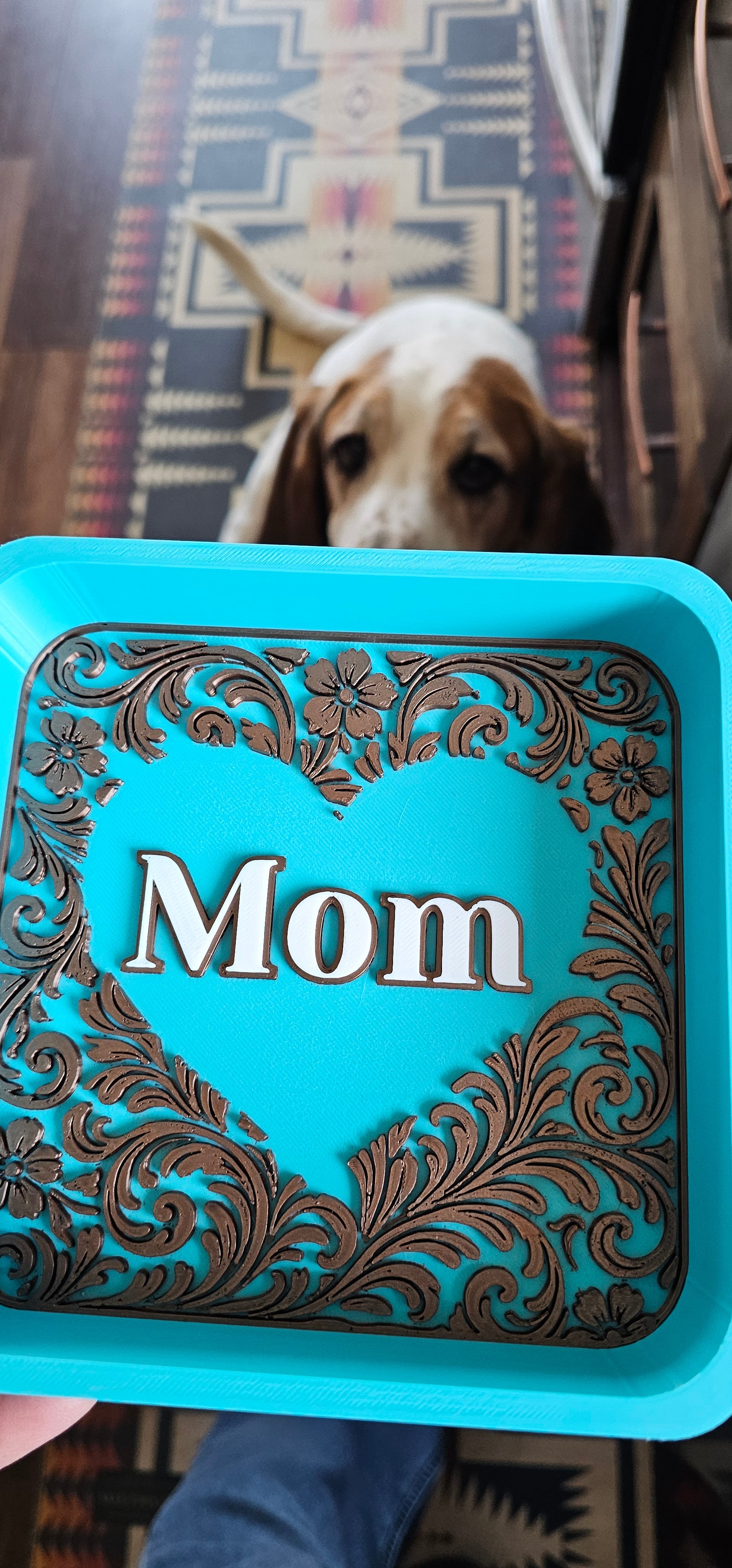 Baha Ranch 3d Print Western Longhorn Cowboy Cowgirl Accessory Tooled Tray