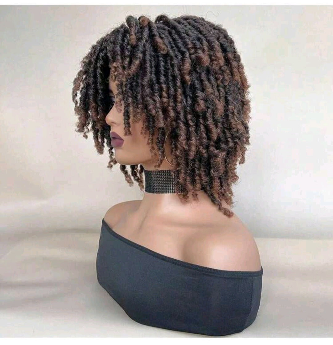 LydiaMFashions Short Dreadlock Twist Curly Hair Wig