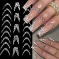 Self Adhesive Glitter Strip Line Nail Art Decals