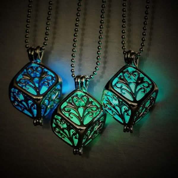 Steampunk Pretty Magic Round Fairy Locket Glow In The Dark Pendant Necklace