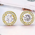 Sterling Silver Cubic Zirconia Classic Halo Stud Earrings