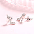 Sterling Silver Stiletto Stud Earrings With Swarovski Crystals