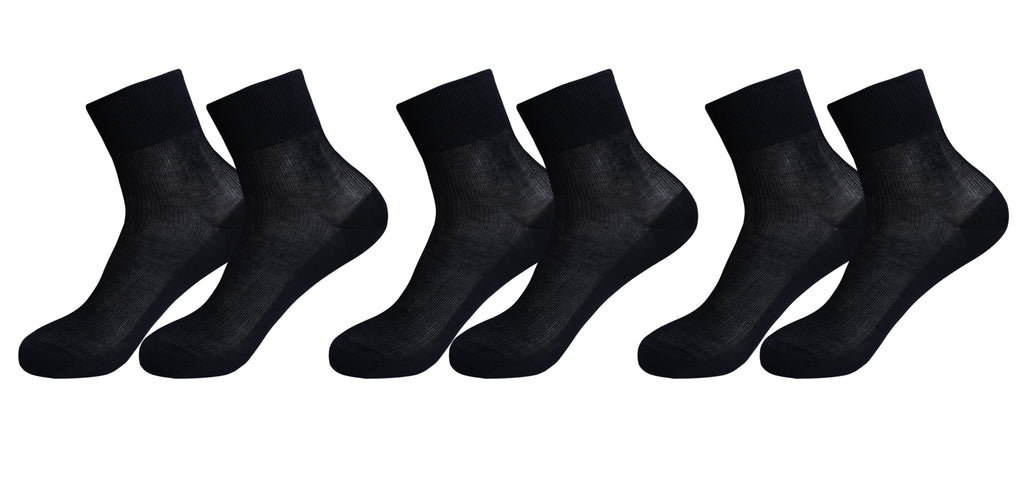 tittimitti® 100% Mercerized "Filo di Scozia" Cotton Men's Ankle Dress & Trouser Socks 3-Pack. Made in Italy