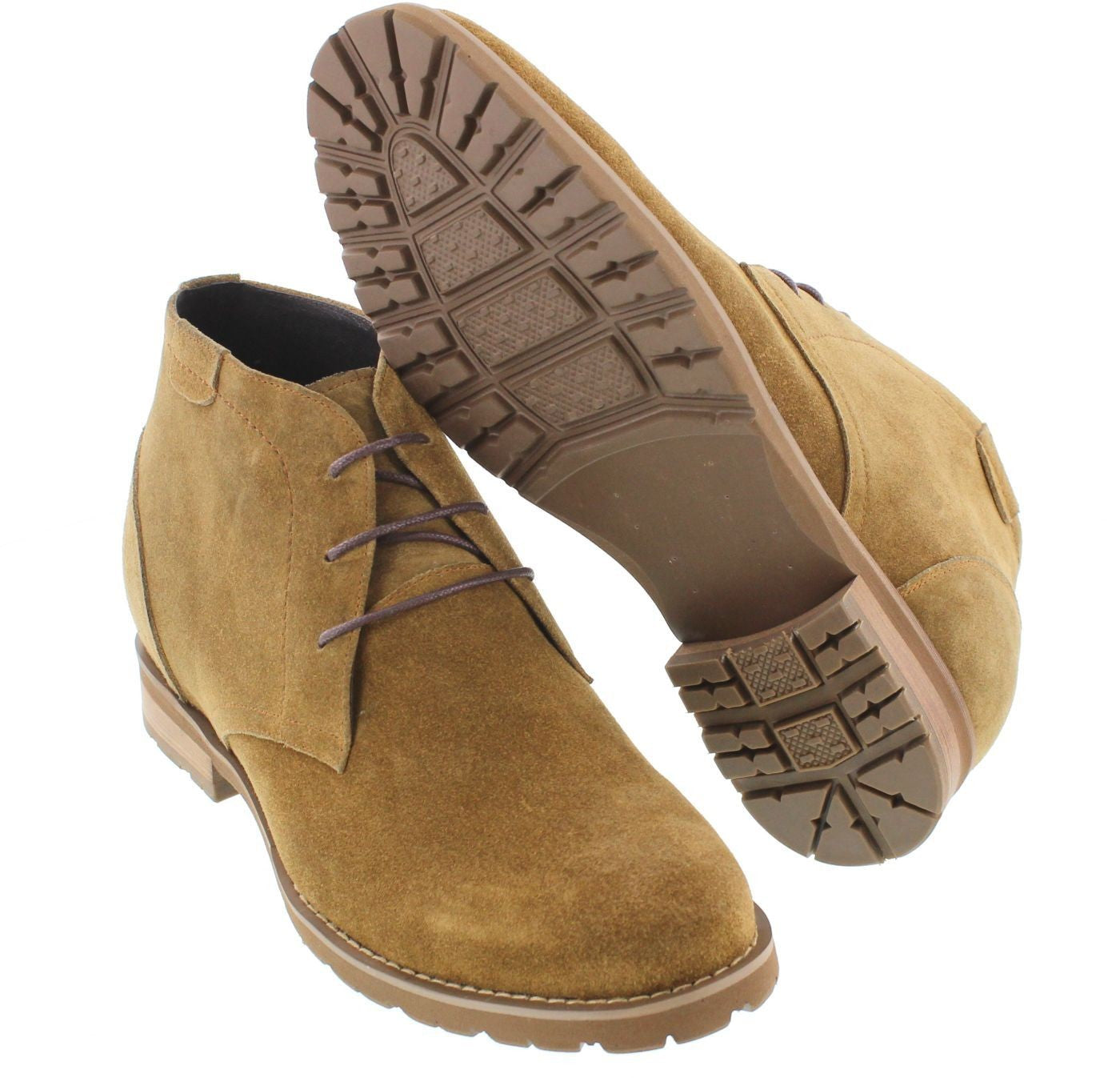 CALTO Brown Nubuck Leather Dress Boots - Three Inches - T65561